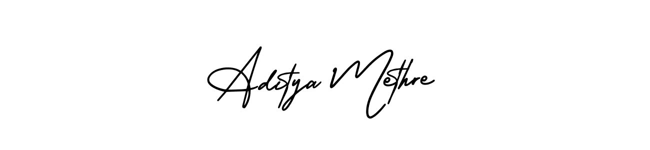This is the best signature style for the Aditya Methre name. Also you like these signature font (AmerikaSignatureDemo-Regular). Mix name signature. Aditya Methre signature style 3 images and pictures png