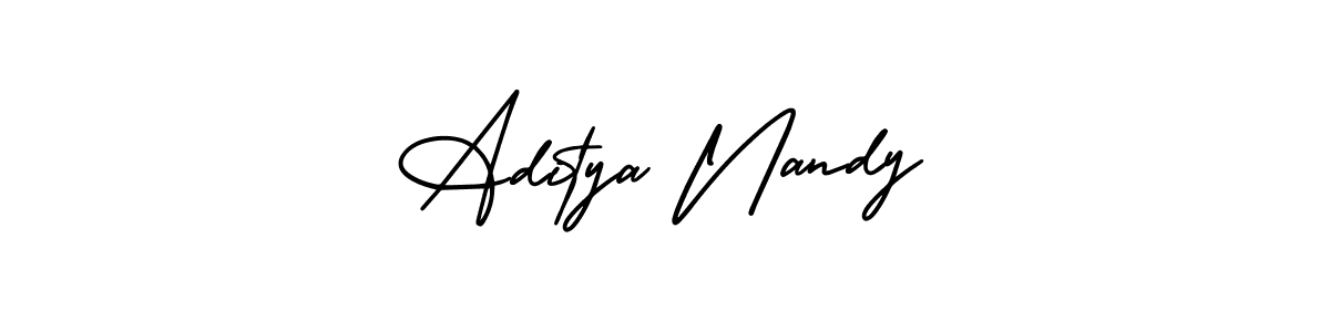 This is the best signature style for the Aditya Nandy name. Also you like these signature font (AmerikaSignatureDemo-Regular). Mix name signature. Aditya Nandy signature style 3 images and pictures png
