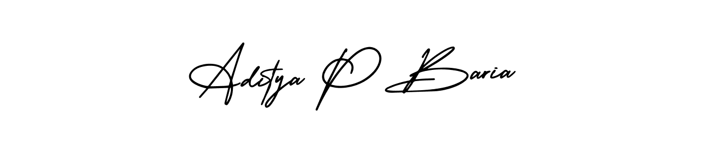 Make a short Aditya P Baria signature style. Manage your documents anywhere anytime using AmerikaSignatureDemo-Regular. Create and add eSignatures, submit forms, share and send files easily. Aditya P Baria signature style 3 images and pictures png