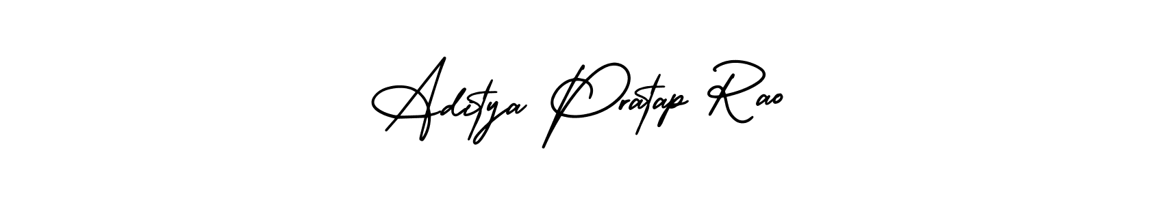 The best way (AmerikaSignatureDemo-Regular) to make a short signature is to pick only two or three words in your name. The name Aditya Pratap Rao include a total of six letters. For converting this name. Aditya Pratap Rao signature style 3 images and pictures png