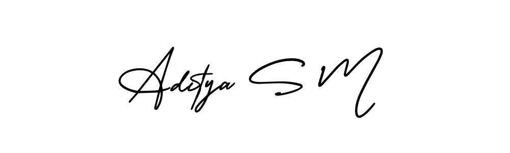 if you are searching for the best signature style for your name Aditya S M. so please give up your signature search. here we have designed multiple signature styles  using AmerikaSignatureDemo-Regular. Aditya S M signature style 3 images and pictures png