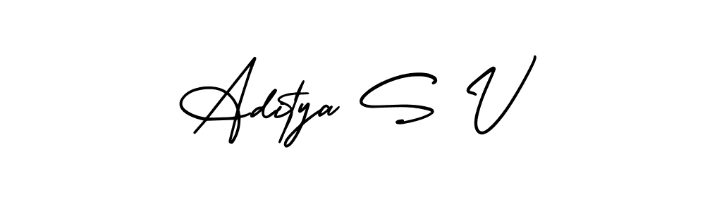 Design your own signature with our free online signature maker. With this signature software, you can create a handwritten (AmerikaSignatureDemo-Regular) signature for name Aditya S V. Aditya S V signature style 3 images and pictures png