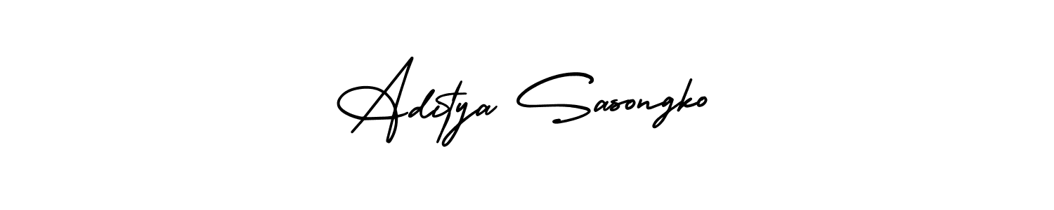 It looks lik you need a new signature style for name Aditya Sasongko. Design unique handwritten (AmerikaSignatureDemo-Regular) signature with our free signature maker in just a few clicks. Aditya Sasongko signature style 3 images and pictures png