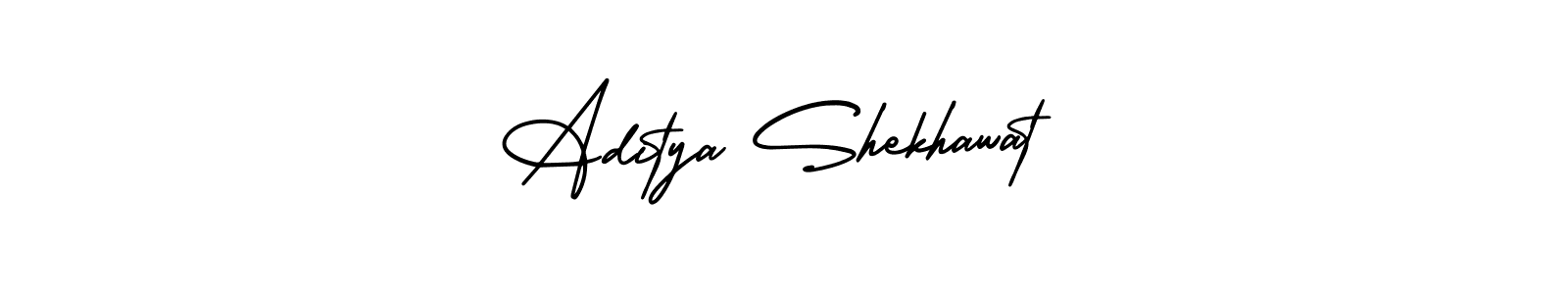 You should practise on your own different ways (AmerikaSignatureDemo-Regular) to write your name (Aditya Shekhawat) in signature. don't let someone else do it for you. Aditya Shekhawat signature style 3 images and pictures png