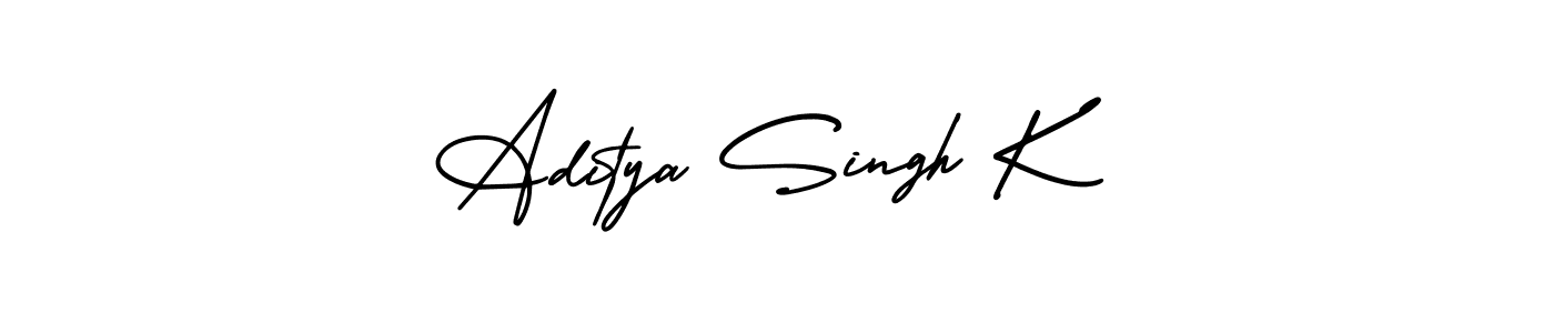 Design your own signature with our free online signature maker. With this signature software, you can create a handwritten (AmerikaSignatureDemo-Regular) signature for name Aditya Singh K. Aditya Singh K signature style 3 images and pictures png