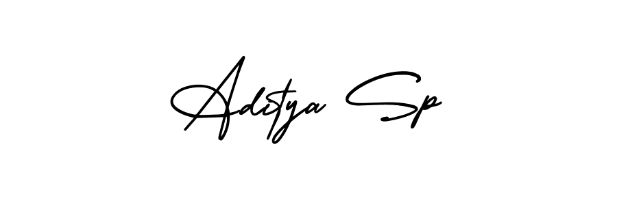 How to make Aditya Sp name signature. Use AmerikaSignatureDemo-Regular style for creating short signs online. This is the latest handwritten sign. Aditya Sp signature style 3 images and pictures png