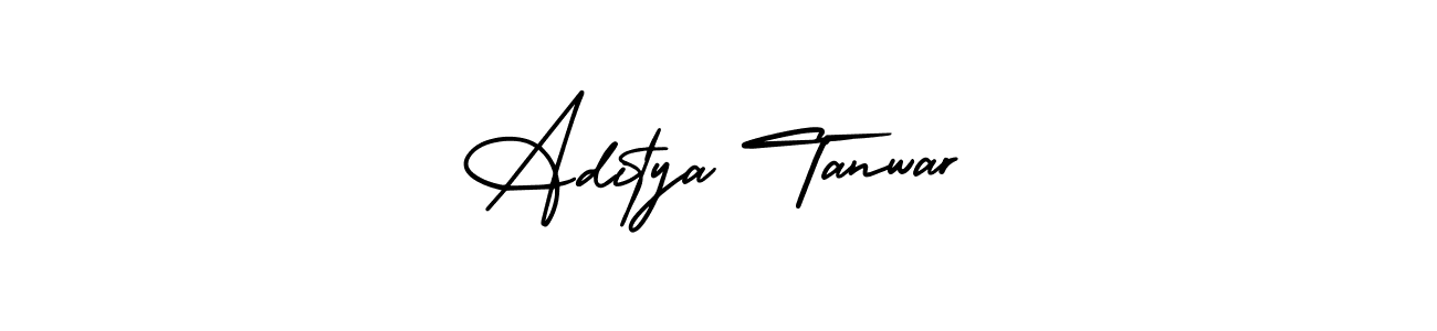 How to make Aditya Tanwar name signature. Use AmerikaSignatureDemo-Regular style for creating short signs online. This is the latest handwritten sign. Aditya Tanwar signature style 3 images and pictures png