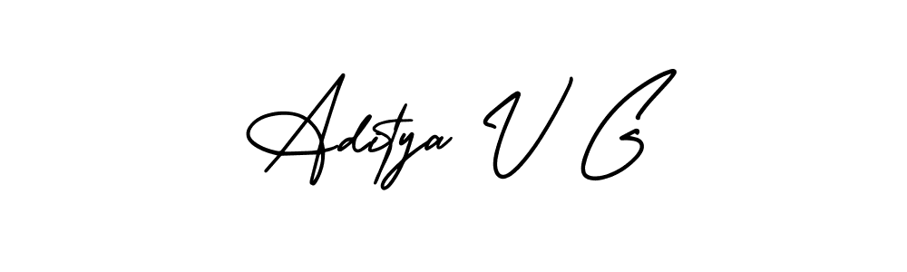 AmerikaSignatureDemo-Regular is a professional signature style that is perfect for those who want to add a touch of class to their signature. It is also a great choice for those who want to make their signature more unique. Get Aditya V G name to fancy signature for free. Aditya V G signature style 3 images and pictures png