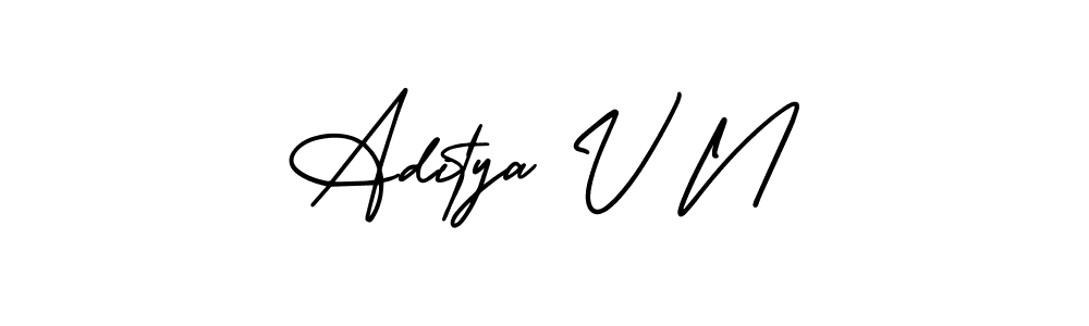 Similarly AmerikaSignatureDemo-Regular is the best handwritten signature design. Signature creator online .You can use it as an online autograph creator for name Aditya V N. Aditya V N signature style 3 images and pictures png
