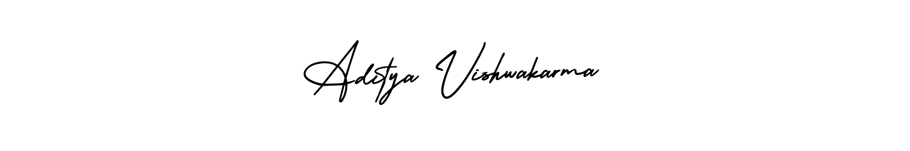 You should practise on your own different ways (AmerikaSignatureDemo-Regular) to write your name (Aditya Vishwakarma) in signature. don't let someone else do it for you. Aditya Vishwakarma signature style 3 images and pictures png