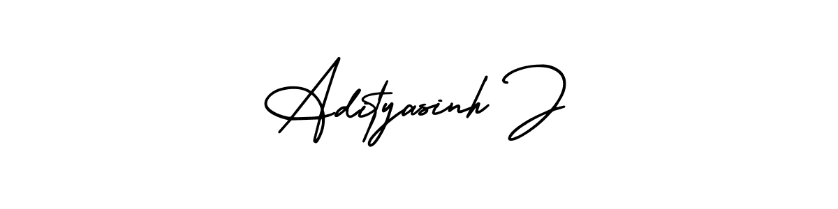Also You can easily find your signature by using the search form. We will create Adityasinh J name handwritten signature images for you free of cost using AmerikaSignatureDemo-Regular sign style. Adityasinh J signature style 3 images and pictures png