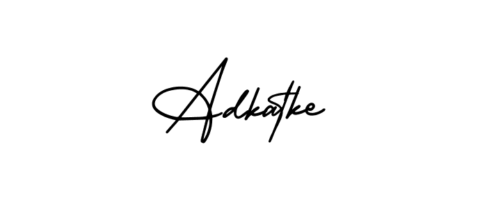 The best way (AmerikaSignatureDemo-Regular) to make a short signature is to pick only two or three words in your name. The name Adkatke include a total of six letters. For converting this name. Adkatke signature style 3 images and pictures png