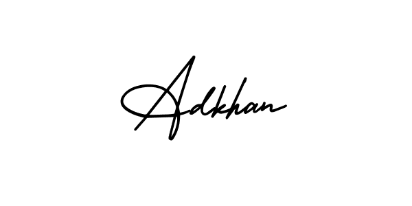 It looks lik you need a new signature style for name Adkhan. Design unique handwritten (AmerikaSignatureDemo-Regular) signature with our free signature maker in just a few clicks. Adkhan signature style 3 images and pictures png