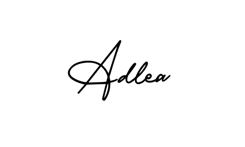 How to make Adlea name signature. Use AmerikaSignatureDemo-Regular style for creating short signs online. This is the latest handwritten sign. Adlea signature style 3 images and pictures png