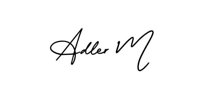 How to make Adler M signature? AmerikaSignatureDemo-Regular is a professional autograph style. Create handwritten signature for Adler M name. Adler M signature style 3 images and pictures png