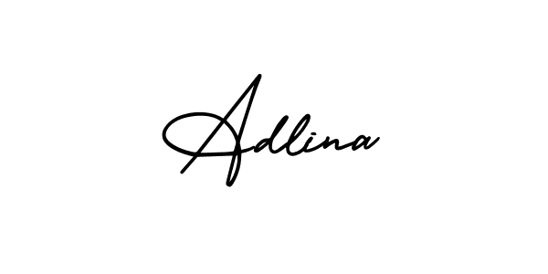 Use a signature maker to create a handwritten signature online. With this signature software, you can design (AmerikaSignatureDemo-Regular) your own signature for name Adlina. Adlina signature style 3 images and pictures png