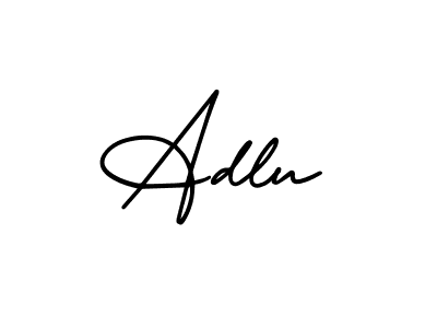 if you are searching for the best signature style for your name Adlu. so please give up your signature search. here we have designed multiple signature styles  using AmerikaSignatureDemo-Regular. Adlu signature style 3 images and pictures png