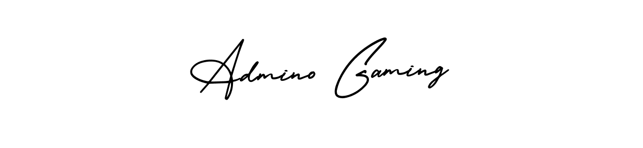 How to make Admino Gaming name signature. Use AmerikaSignatureDemo-Regular style for creating short signs online. This is the latest handwritten sign. Admino Gaming signature style 3 images and pictures png