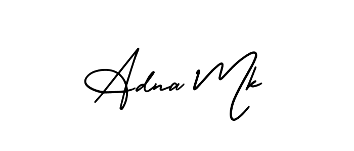 Create a beautiful signature design for name Adna Mk. With this signature (AmerikaSignatureDemo-Regular) fonts, you can make a handwritten signature for free. Adna Mk signature style 3 images and pictures png