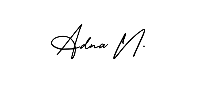 Create a beautiful signature design for name Adna N.. With this signature (AmerikaSignatureDemo-Regular) fonts, you can make a handwritten signature for free. Adna N. signature style 3 images and pictures png
