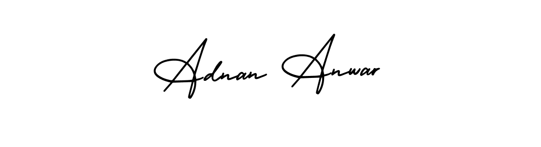 Make a beautiful signature design for name Adnan Anwar. With this signature (AmerikaSignatureDemo-Regular) style, you can create a handwritten signature for free. Adnan Anwar signature style 3 images and pictures png