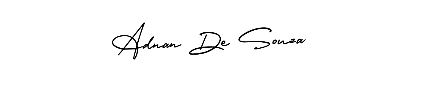 The best way (AmerikaSignatureDemo-Regular) to make a short signature is to pick only two or three words in your name. The name Adnan De Souza include a total of six letters. For converting this name. Adnan De Souza signature style 3 images and pictures png