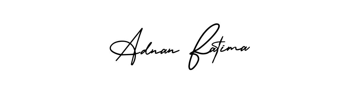 How to make Adnan Fatima name signature. Use AmerikaSignatureDemo-Regular style for creating short signs online. This is the latest handwritten sign. Adnan Fatima signature style 3 images and pictures png