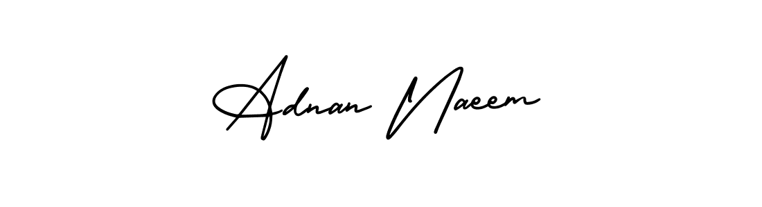 This is the best signature style for the Adnan Naeem name. Also you like these signature font (AmerikaSignatureDemo-Regular). Mix name signature. Adnan Naeem signature style 3 images and pictures png