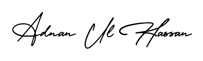 The AmerikaSignatureDemo-Regular handwriting style adds charm and authenticity to name Adnan Ul Hassan. A wonderful choice for personal thank-you notes. Adnan Ul Hassan signature style 3 images and pictures png