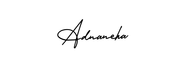 You should practise on your own different ways (AmerikaSignatureDemo-Regular) to write your name (Adnaneha) in signature. don't let someone else do it for you. Adnaneha signature style 3 images and pictures png