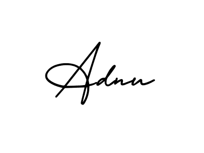How to make Adnu name signature. Use AmerikaSignatureDemo-Regular style for creating short signs online. This is the latest handwritten sign. Adnu signature style 3 images and pictures png