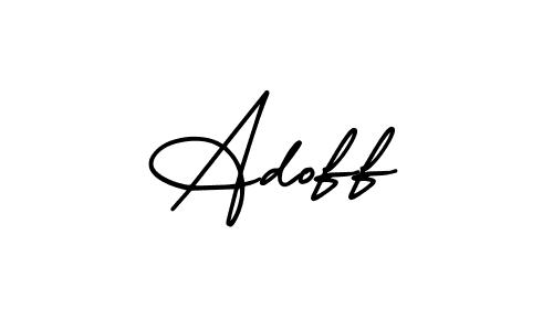 Design your own signature with our free online signature maker. With this signature software, you can create a handwritten (AmerikaSignatureDemo-Regular) signature for name Adoff. Adoff signature style 3 images and pictures png