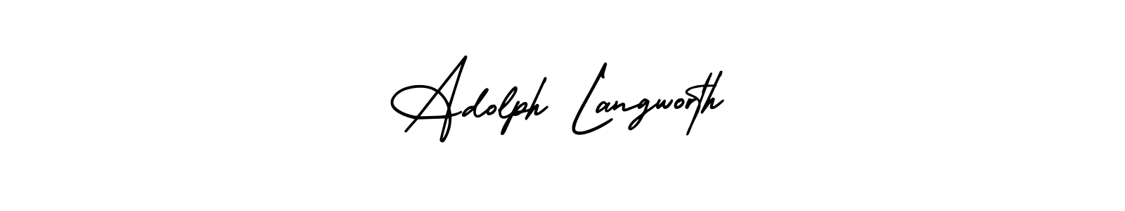 You should practise on your own different ways (AmerikaSignatureDemo-Regular) to write your name (Adolph Langworth) in signature. don't let someone else do it for you. Adolph Langworth signature style 3 images and pictures png