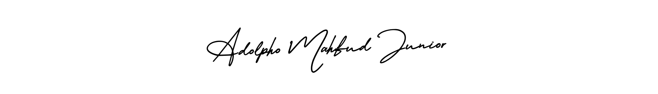 This is the best signature style for the Adolpho Mahfud Junior name. Also you like these signature font (AmerikaSignatureDemo-Regular). Mix name signature. Adolpho Mahfud Junior signature style 3 images and pictures png