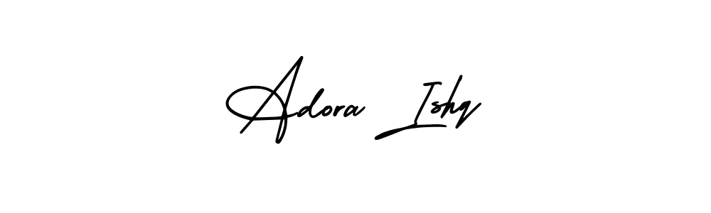 The best way (AmerikaSignatureDemo-Regular) to make a short signature is to pick only two or three words in your name. The name Adora Ishq include a total of six letters. For converting this name. Adora Ishq signature style 3 images and pictures png