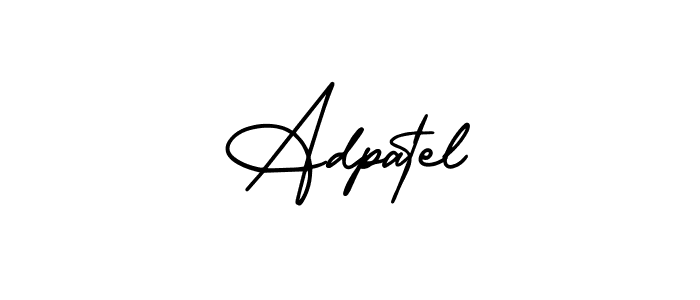 Use a signature maker to create a handwritten signature online. With this signature software, you can design (AmerikaSignatureDemo-Regular) your own signature for name Adpatel. Adpatel signature style 3 images and pictures png