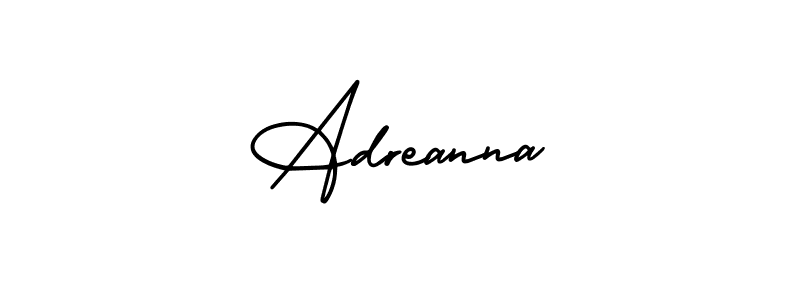 Use a signature maker to create a handwritten signature online. With this signature software, you can design (AmerikaSignatureDemo-Regular) your own signature for name Adreanna. Adreanna signature style 3 images and pictures png