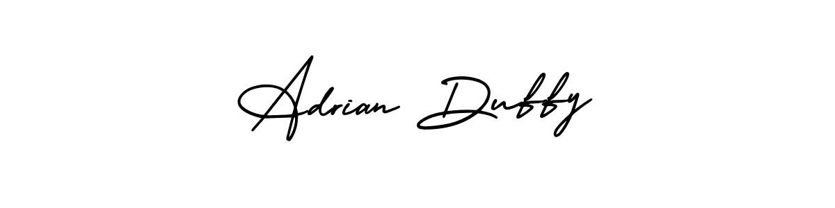 You should practise on your own different ways (AmerikaSignatureDemo-Regular) to write your name (Adrian Duffy) in signature. don't let someone else do it for you. Adrian Duffy signature style 3 images and pictures png