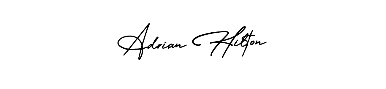 It looks lik you need a new signature style for name Adrian Hilton. Design unique handwritten (AmerikaSignatureDemo-Regular) signature with our free signature maker in just a few clicks. Adrian Hilton signature style 3 images and pictures png