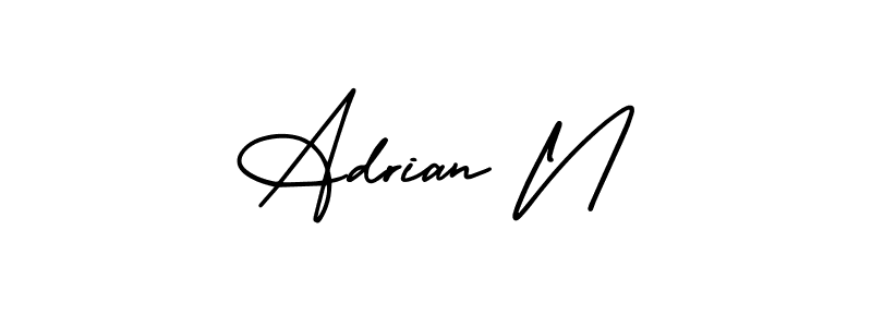 How to make Adrian N signature? AmerikaSignatureDemo-Regular is a professional autograph style. Create handwritten signature for Adrian N name. Adrian N signature style 3 images and pictures png