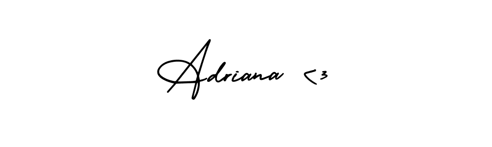 Also You can easily find your signature by using the search form. We will create Adriana <3 name handwritten signature images for you free of cost using AmerikaSignatureDemo-Regular sign style. Adriana <3 signature style 3 images and pictures png