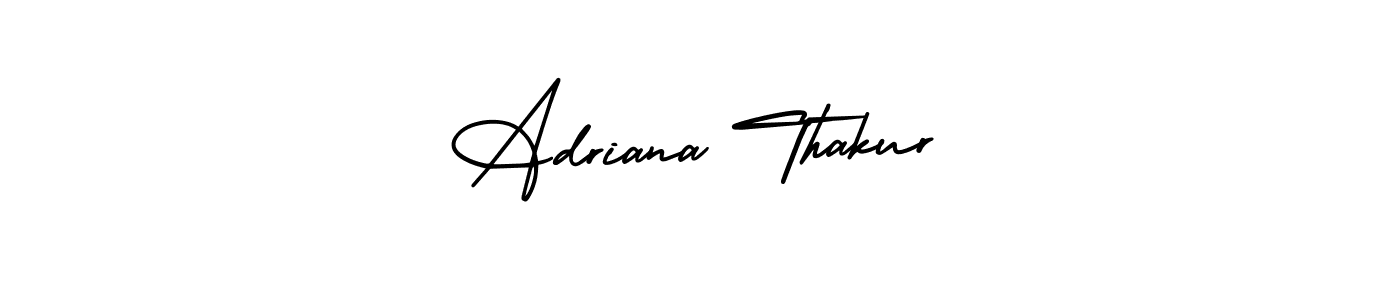 This is the best signature style for the Adriana Thakur name. Also you like these signature font (AmerikaSignatureDemo-Regular). Mix name signature. Adriana Thakur signature style 3 images and pictures png