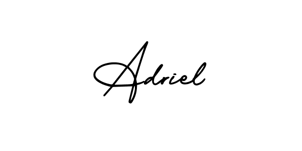 The best way (AmerikaSignatureDemo-Regular) to make a short signature is to pick only two or three words in your name. The name Adriel include a total of six letters. For converting this name. Adriel signature style 3 images and pictures png