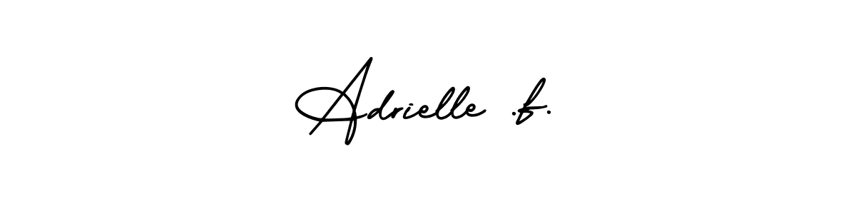 The best way (AmerikaSignatureDemo-Regular) to make a short signature is to pick only two or three words in your name. The name Adrielle .f. include a total of six letters. For converting this name. Adrielle .f. signature style 3 images and pictures png