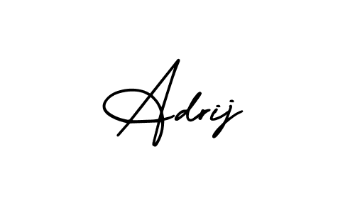 The best way (AmerikaSignatureDemo-Regular) to make a short signature is to pick only two or three words in your name. The name Adrij include a total of six letters. For converting this name. Adrij signature style 3 images and pictures png