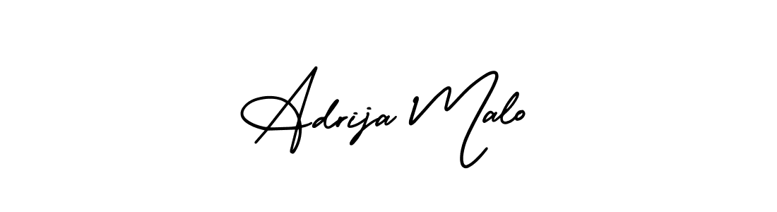 This is the best signature style for the Adrija Malo name. Also you like these signature font (AmerikaSignatureDemo-Regular). Mix name signature. Adrija Malo signature style 3 images and pictures png