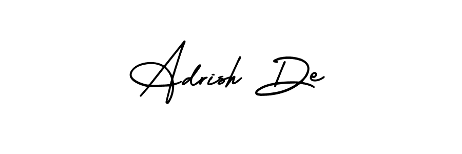 How to make Adrish De name signature. Use AmerikaSignatureDemo-Regular style for creating short signs online. This is the latest handwritten sign. Adrish De signature style 3 images and pictures png