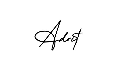 You should practise on your own different ways (AmerikaSignatureDemo-Regular) to write your name (Adrit) in signature. don't let someone else do it for you. Adrit signature style 3 images and pictures png