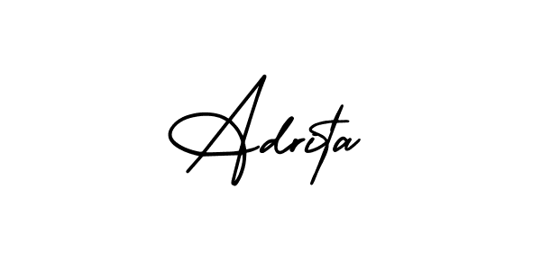 How to make Adrita name signature. Use AmerikaSignatureDemo-Regular style for creating short signs online. This is the latest handwritten sign. Adrita signature style 3 images and pictures png