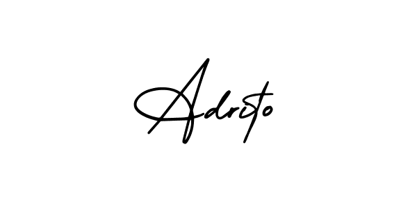 It looks lik you need a new signature style for name Adrito. Design unique handwritten (AmerikaSignatureDemo-Regular) signature with our free signature maker in just a few clicks. Adrito signature style 3 images and pictures png